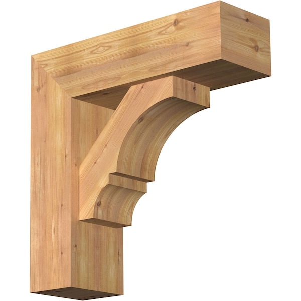 Ekena Millwork Balboa Block Smooth Bracket w/ Offset Brace, Western Red Cedar, 7 1/2"W x 24"D x 24"H BKT0806X24X24BOA05SWR - main
